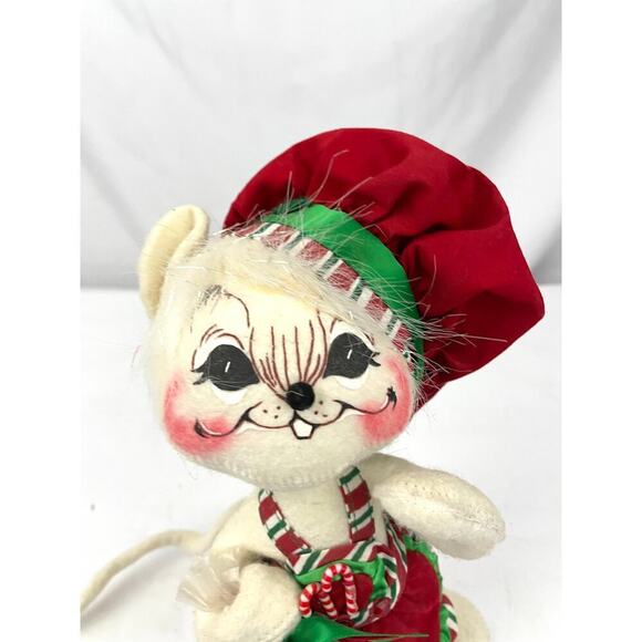 VTG Peppermint Mouse Chef AnnaLee Mobilitee Plush Doll 2005 Holiday Christmas - Picture 9 of 14